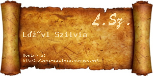 Lévi Szilvia névjegykártya